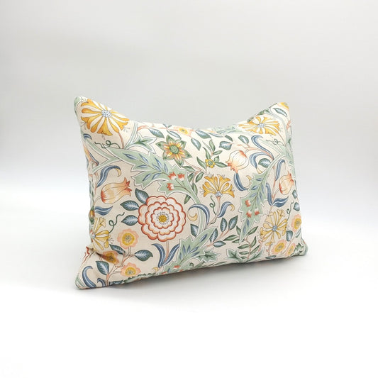 Lavender Buckwheat Pillow, Floral Travel & Lumbar Support Pillow with French Lavender, Arts & Crafts Botanical Fabric. Made to Order