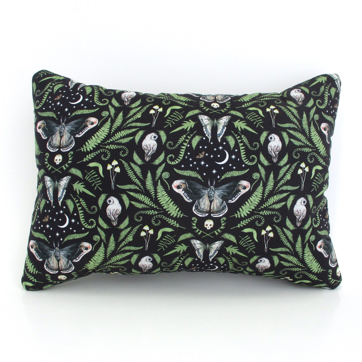Lavender Buckwheat Pillow, Handmade Travel & Lumbar Support Pillow with French Lavender, Gothic Botanical Fabric, Made to Order