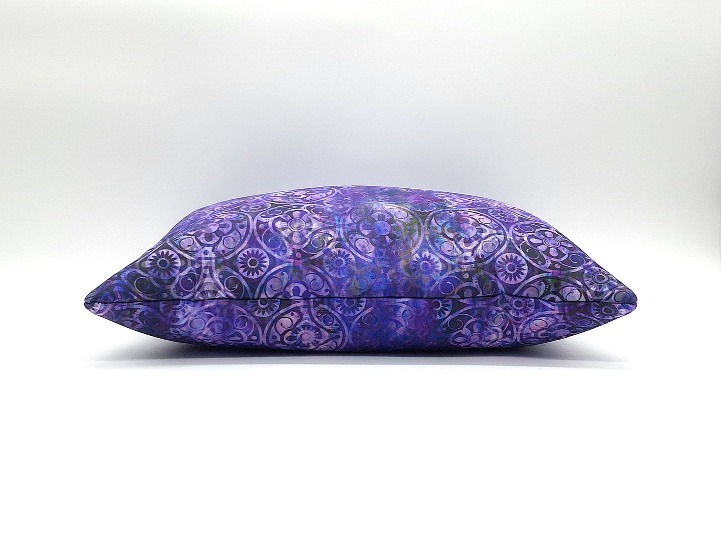 Lavender Buckwheat Pillow, Boho Geometric Travel & Lumbar Support Pillow with French Lavender, Purple, Aqua & Green Medallion Fabric, Made to Order