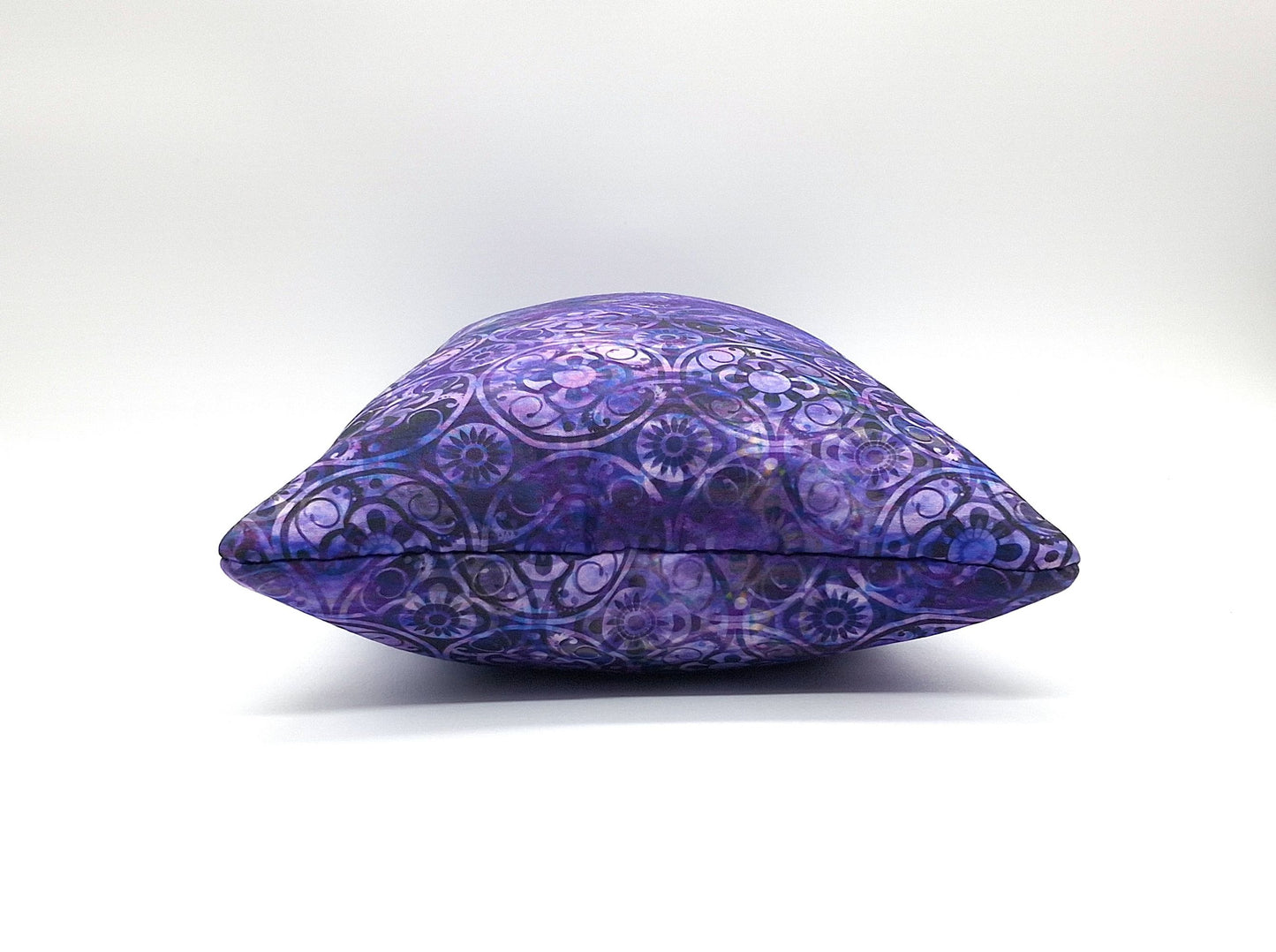 Lavender Buckwheat Pillow, Boho Geometric Travel & Lumbar Support Pillow with French Lavender, Purple, Aqua & Green Medallion Fabric, Made to Order