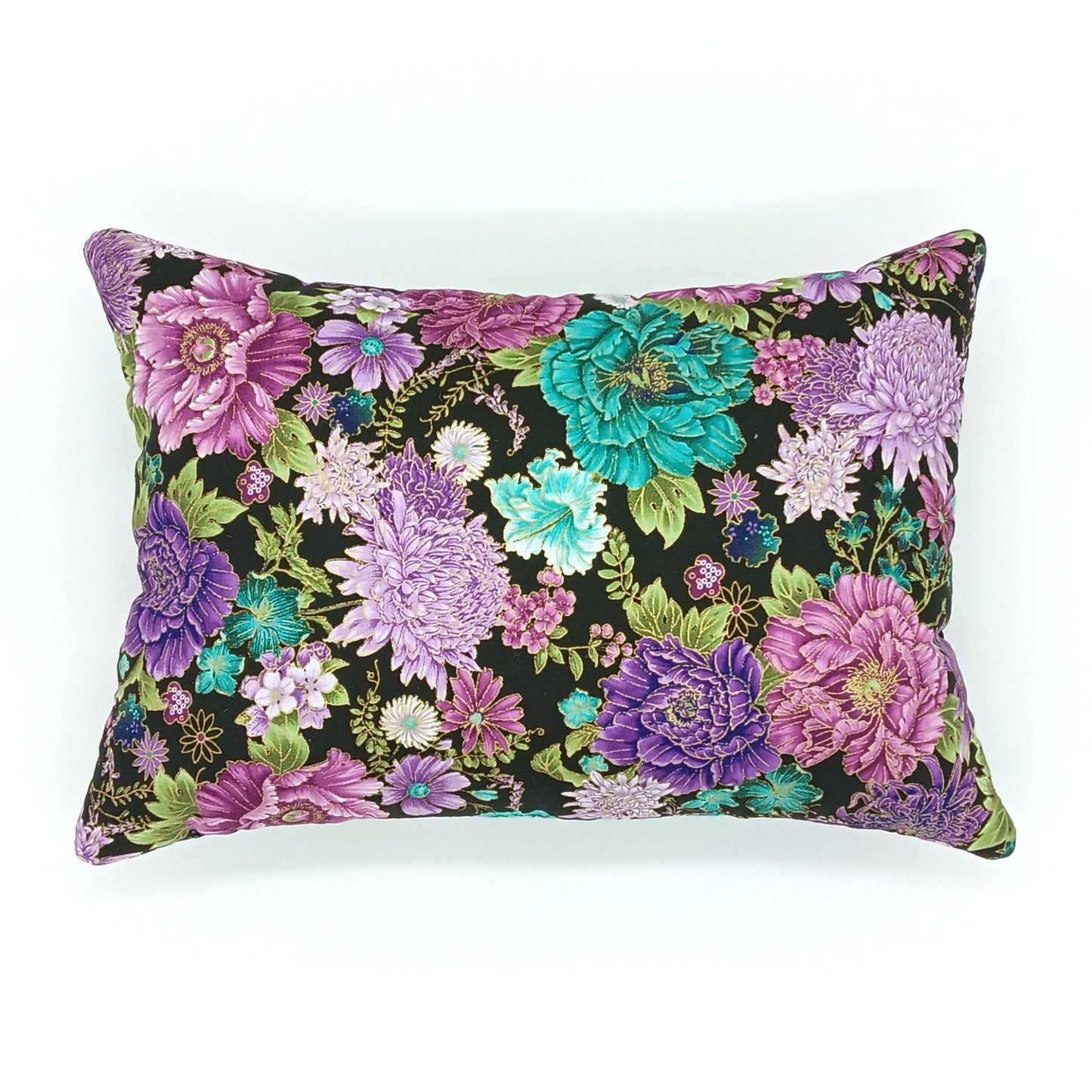 Lavender Buckwheat Pillow, Peony Garden Neck Support, 12 x 8.5 inches