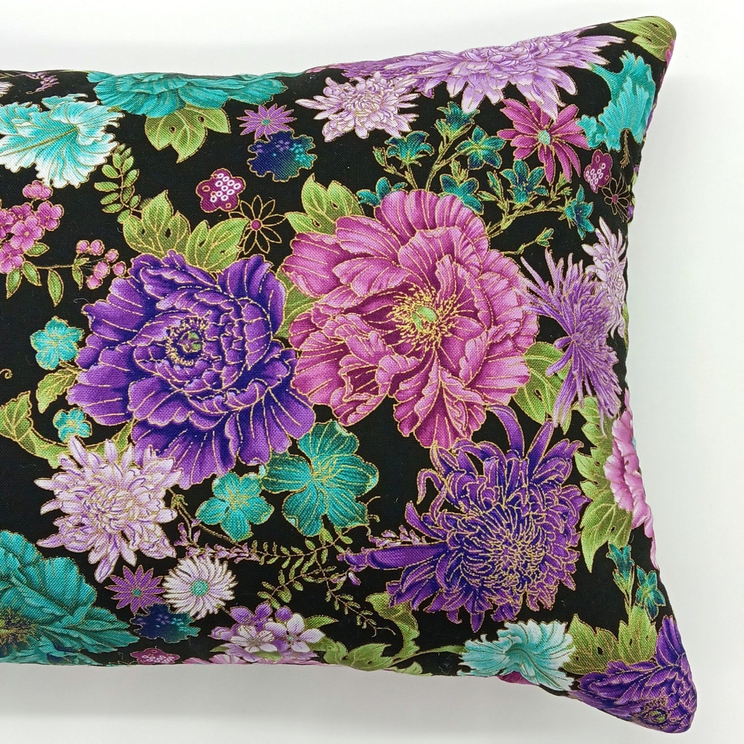 Lavender Buckwheat Pillow, Peony Garden Neck Support, 12 x 8.5 inches