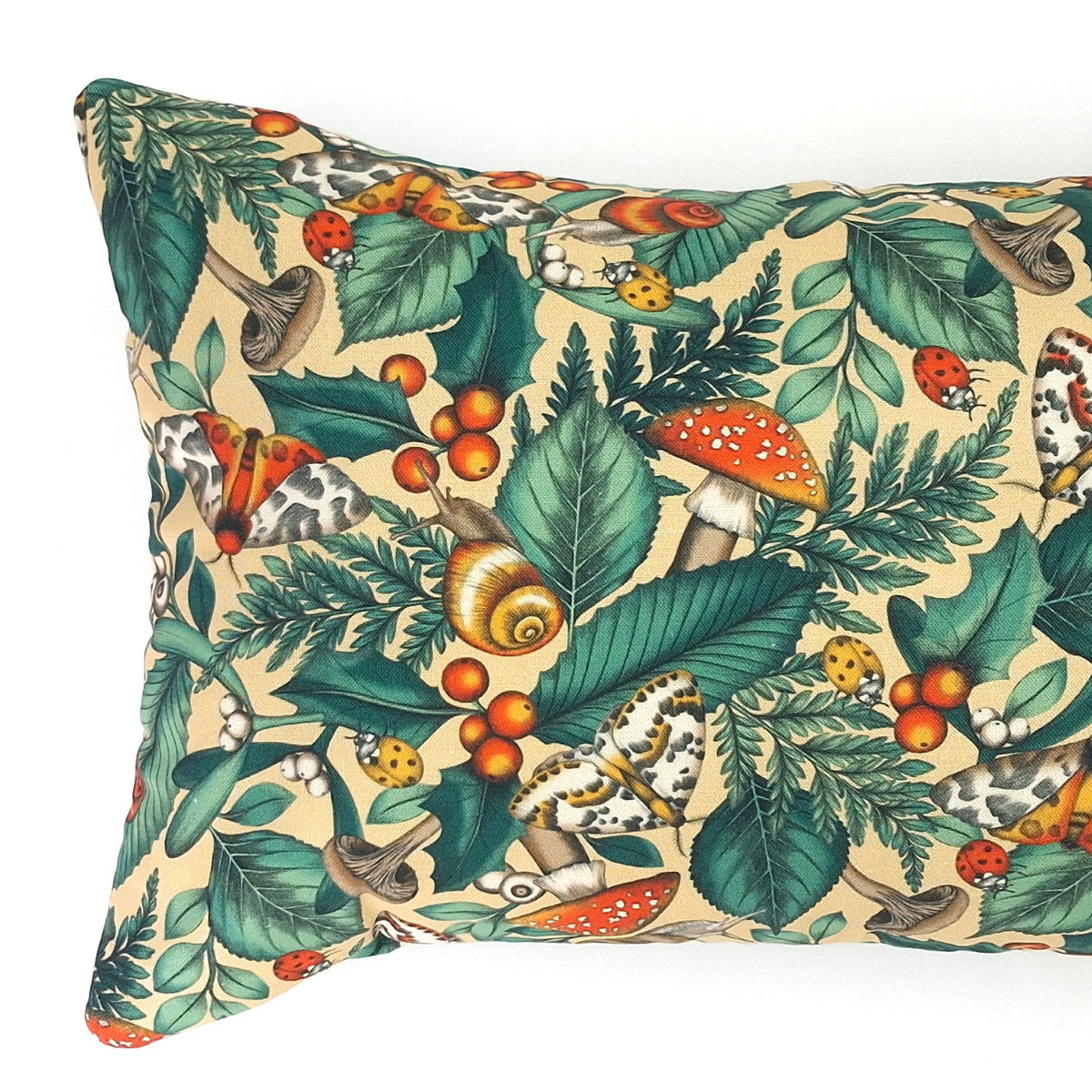 Lavender Buckwheat Neck Roll Pillow, Mushroom, Snail & Moth Woodland Travel & Lumbar Support Pillow with French Lavenderr
