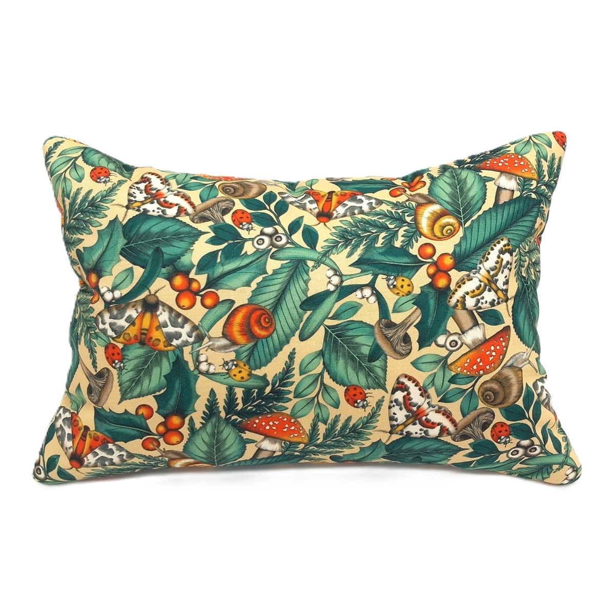 Lavender Buckwheat Neck Roll Pillow, Mushroom, Snail & Moth Woodland Travel & Lumbar Support Pillow with French Lavenderr