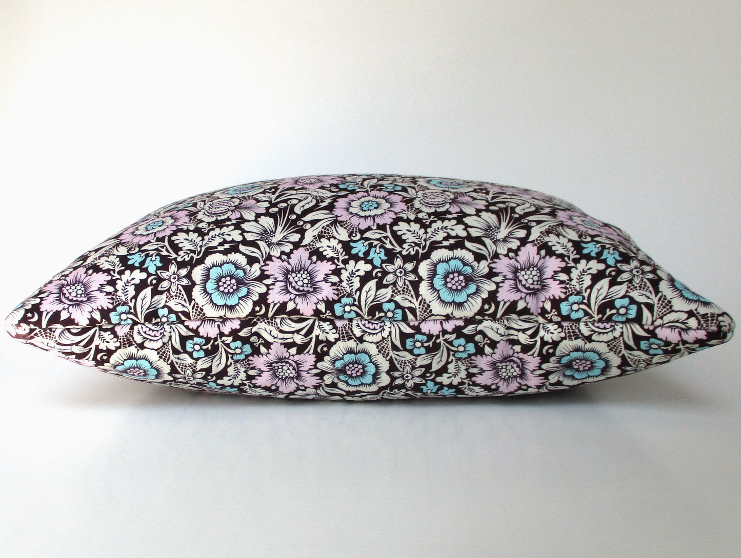 Lavender Buckwheat Pillow, Exotic Floral Travel & Lumbar Support Pillow with French Lavender, Plum Celestial Gothic Fabric, Made to Order