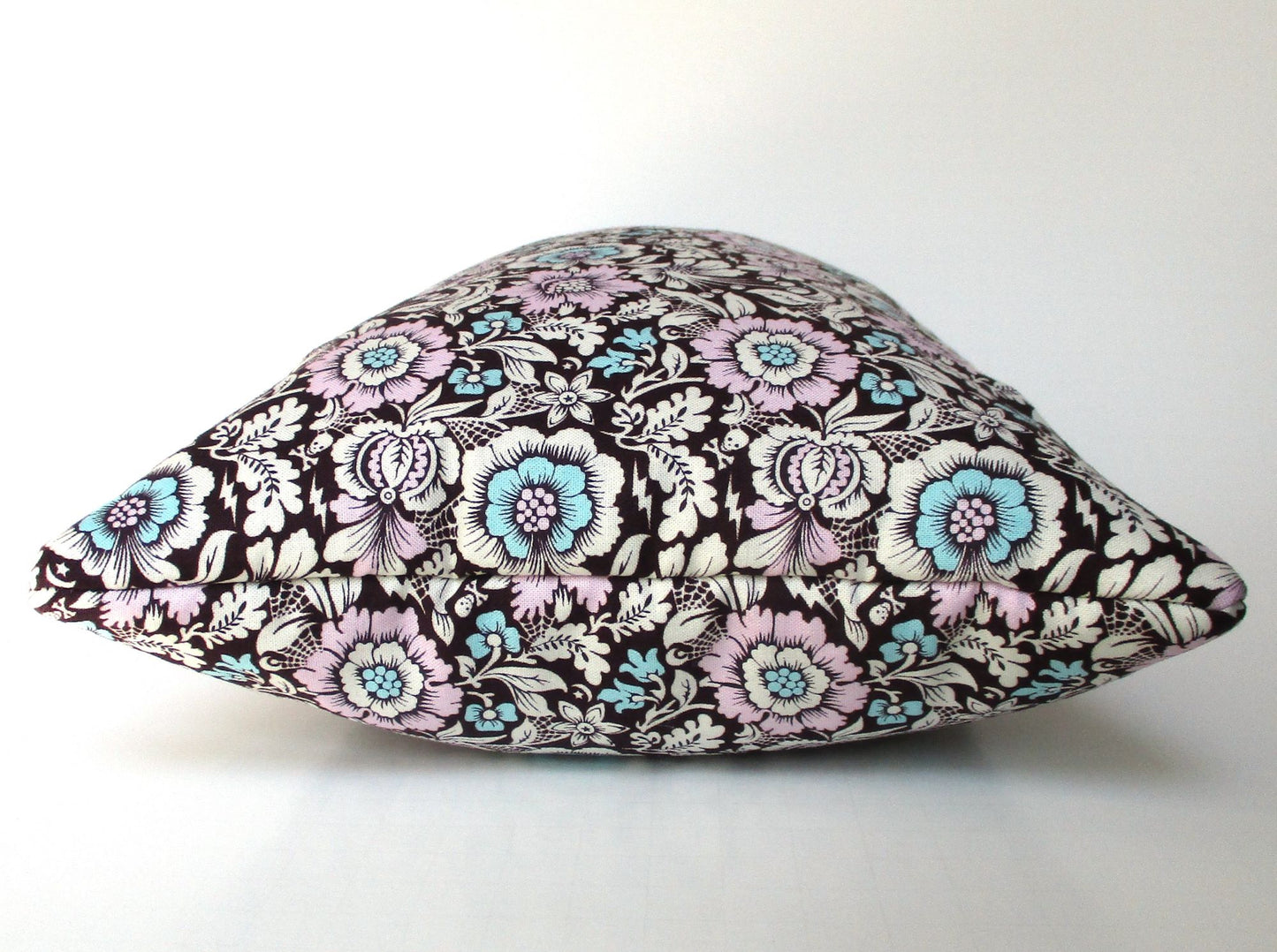Lavender Buckwheat Pillow, Exotic Floral Travel & Lumbar Support Pillow with French Lavender, Plum Celestial Gothic Fabric, Made to Order