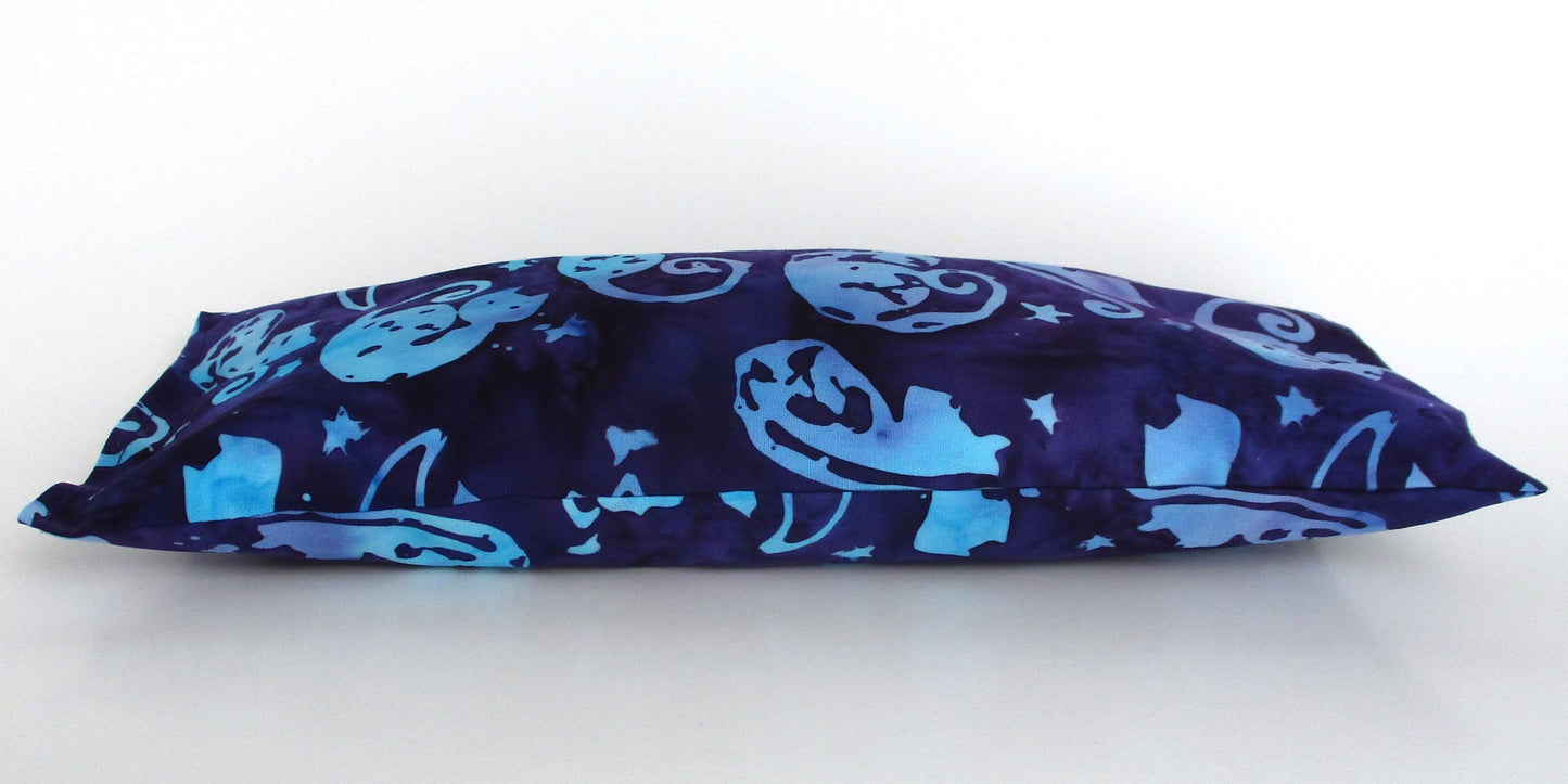Catnip Kick Stick for Cats, High-Altitude Catnip & Buckwheat Hull Cat Kicker, Batik Cats & Stars, 2 Color Options