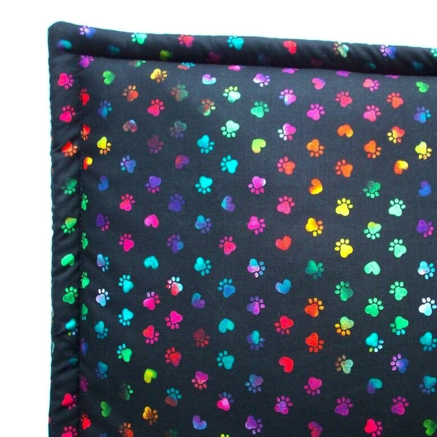 Premium High-Altitude Catnip Mat for Cats, 7 Cups of Potent Catnip, Rainbow Hearts & Paw Print Square Cat Cushion