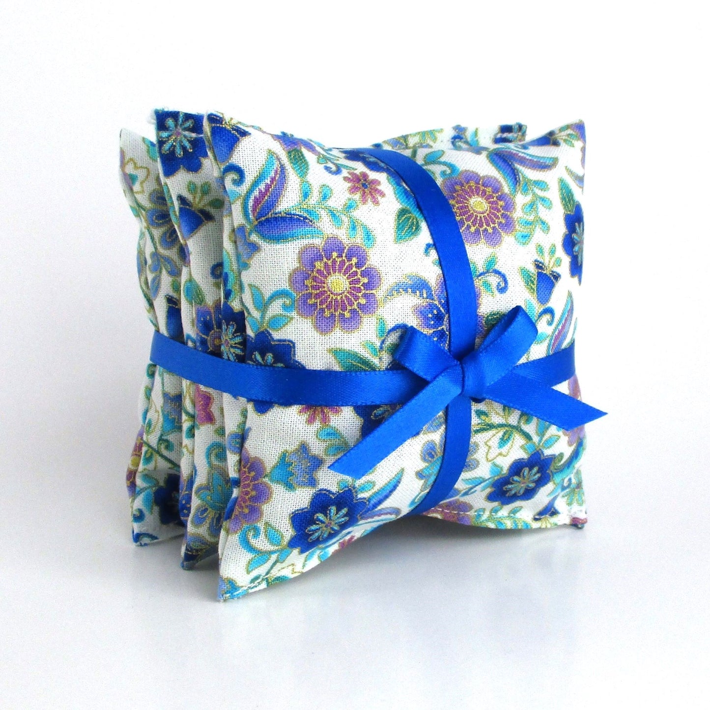 Cottagecore Lavender Sachets Set of 3, Gold Accent Floral, French Lavender Gift, Handmade