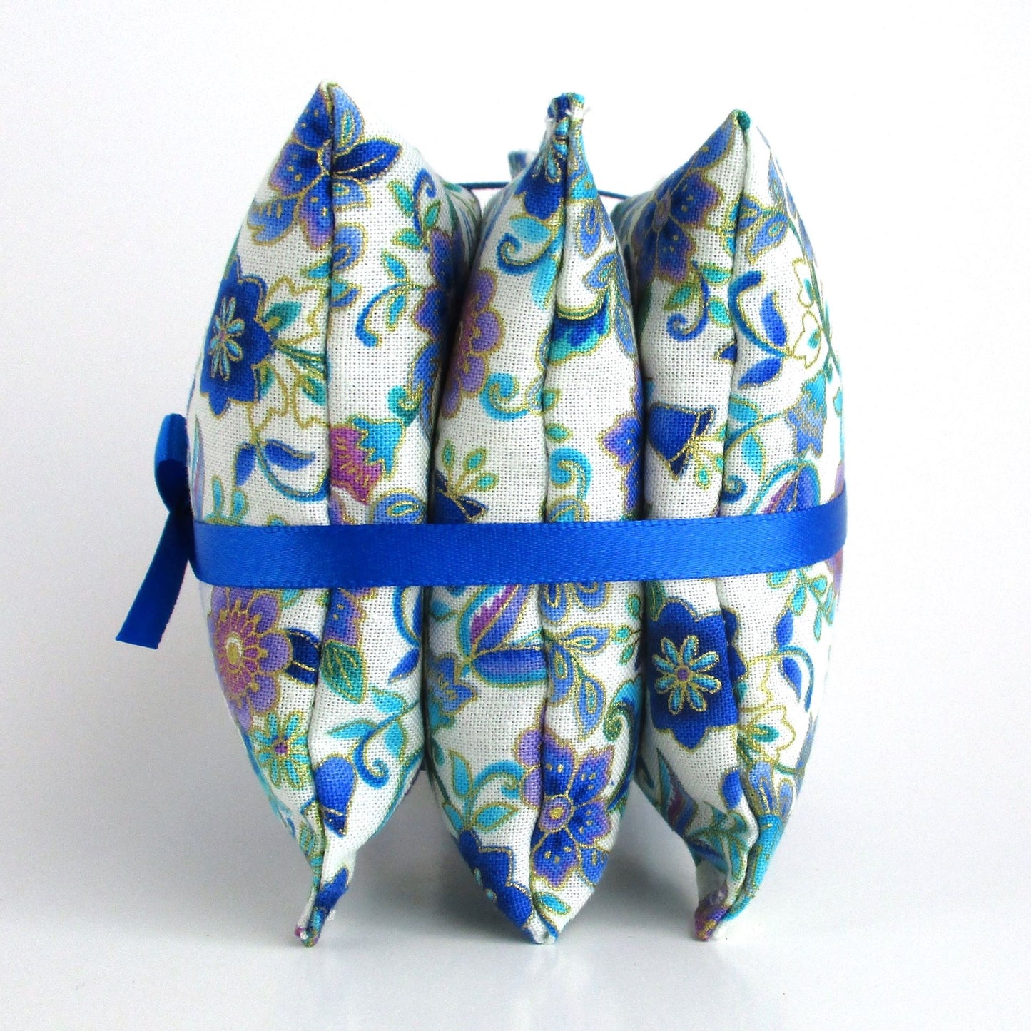 Cottagecore Lavender Sachets Set of 3, Gold Accent Floral, French Lavender Gift, Handmade