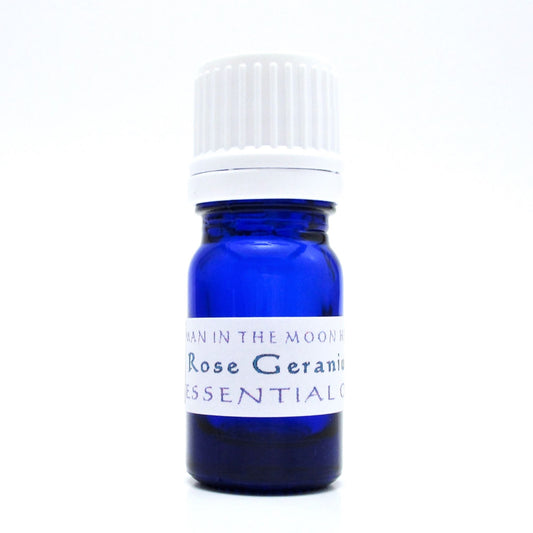 Rose Geranium Essential Oil, Pelargonium Graveolens, 100% Pure Steam Distilled, Man in the Moon Herbs