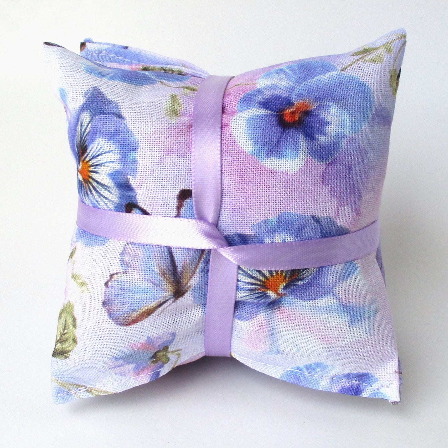 Pansy & Butterfly Lavender Sachets Set of 3, Watercolor Floral, French Lavender Gift, Handmade