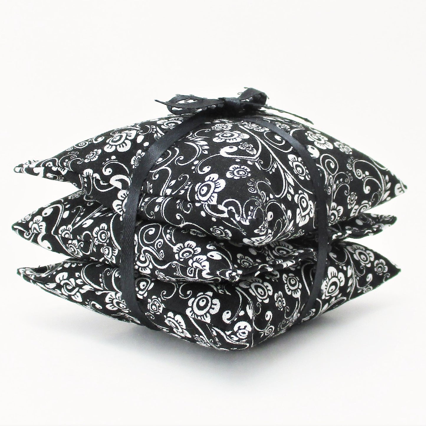Black & White Lavender Sachets Set of 3, Modern Floral, French Lavender Gift, Handmade