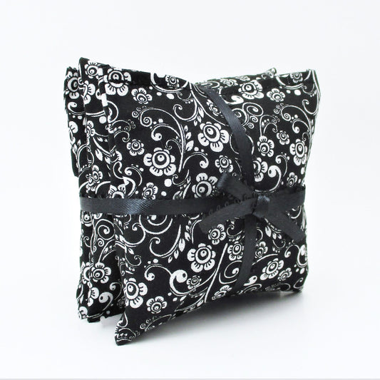 Black & White Lavender Sachets Set of 3, Modern Floral, French Lavender Gift, Handmade
