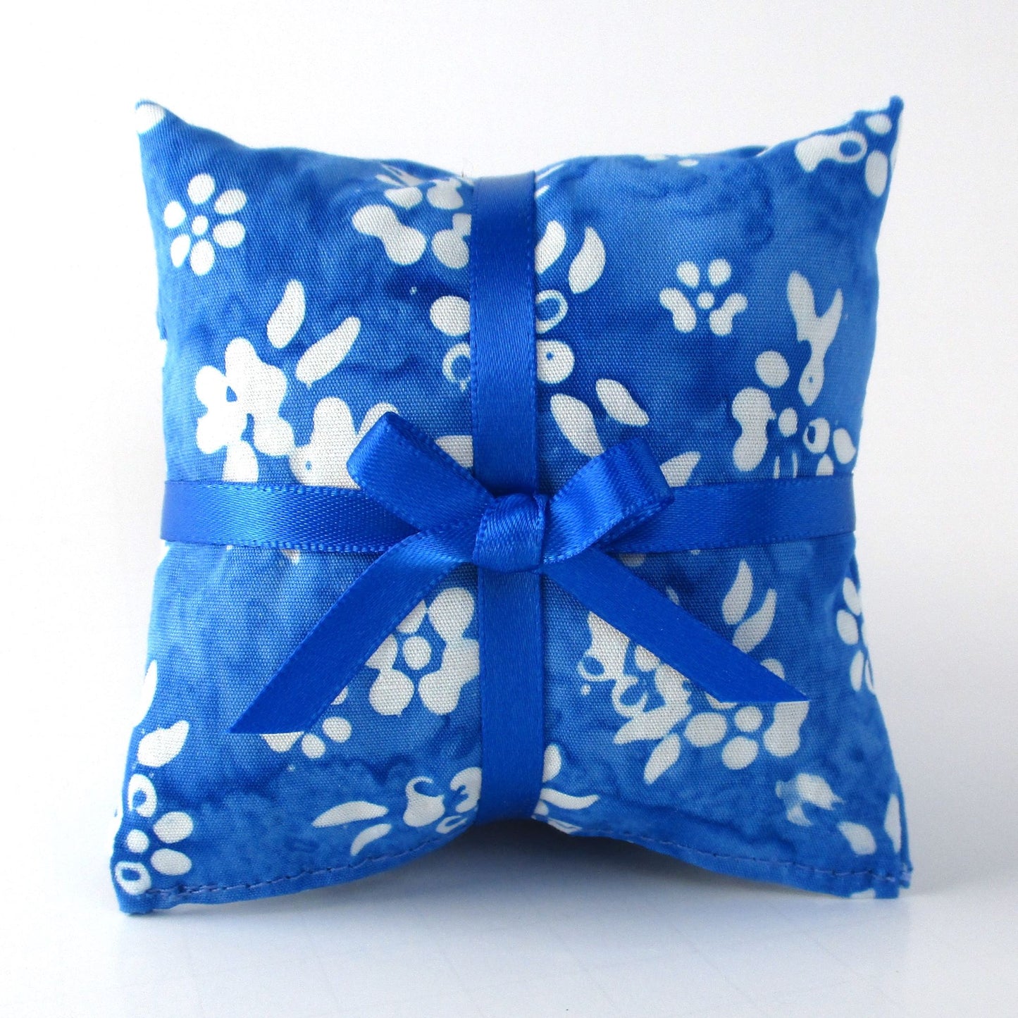 Batik Lavender Sachets Set of 3, Blue & White Floral, French Lavender Gift, Handmade