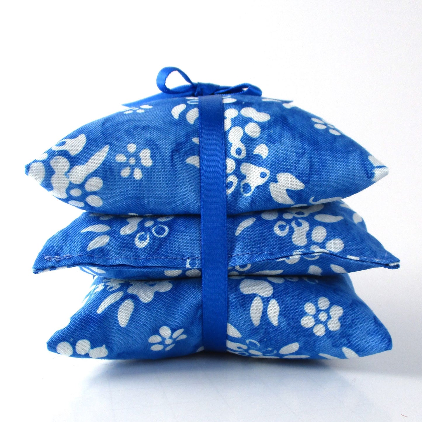 Batik Lavender Sachets Set of 3, Blue & White Floral, French Lavender Gift, Handmade