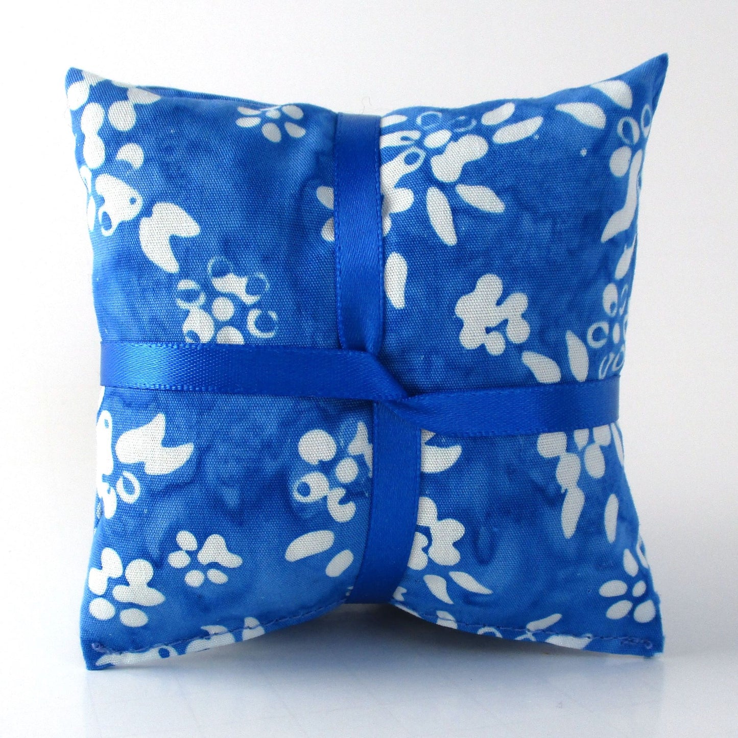 Batik Lavender Sachets Set of 3, Blue & White Floral, French Lavender Gift, Handmade