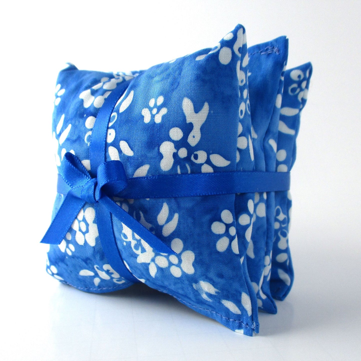 Batik Lavender Sachets Set of 3, Blue & White Floral, French Lavender Gift, Handmade