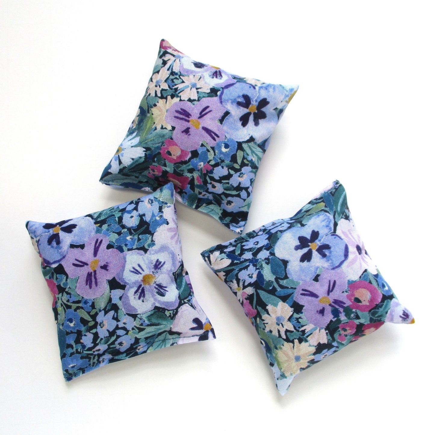 Pansy Garden Lavender Sachets Set of 3, Painterly Floral, French Lavender Gift, Handmade