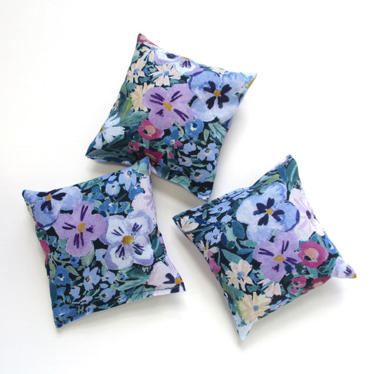 Pansy Garden Lavender Sachets Set of 3, Painterly Floral, French Lavender Gift, Handmade