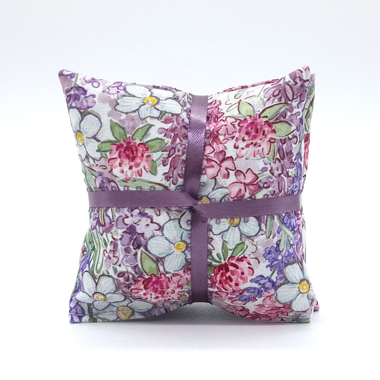 Lavender Garden Sachets Set of 3, Cosmos Clover Botanical Print, French Lavender Gift, Handmade