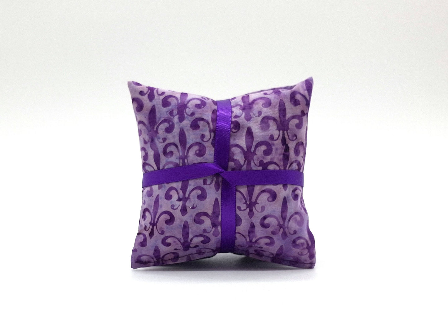 Fleur de Lis Lavender Sachets Set of 3, Purple Batik, French Lavender Gift, Handmade