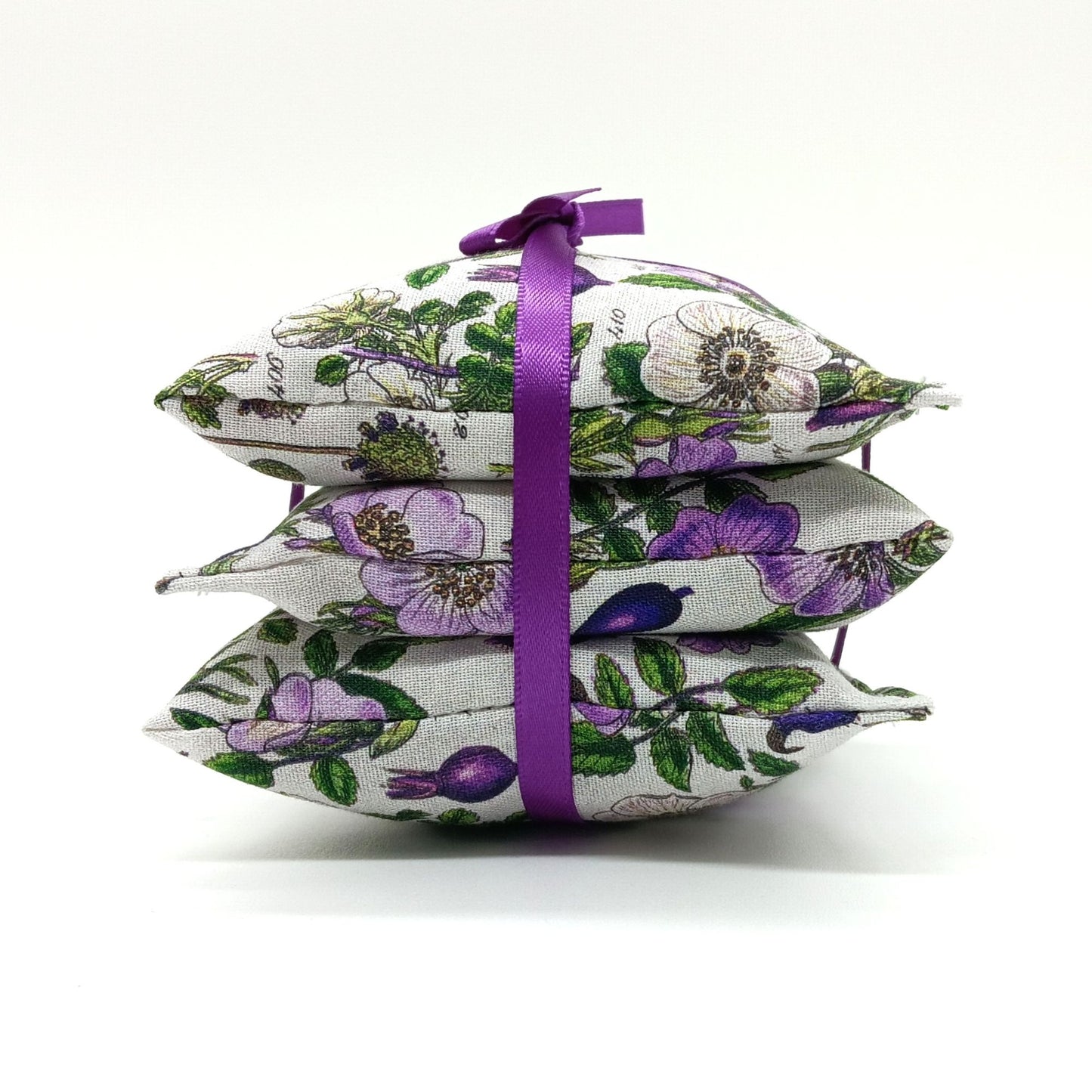 Botanical Print Lavender Sachets, Set of 3 Drawer Fresheners