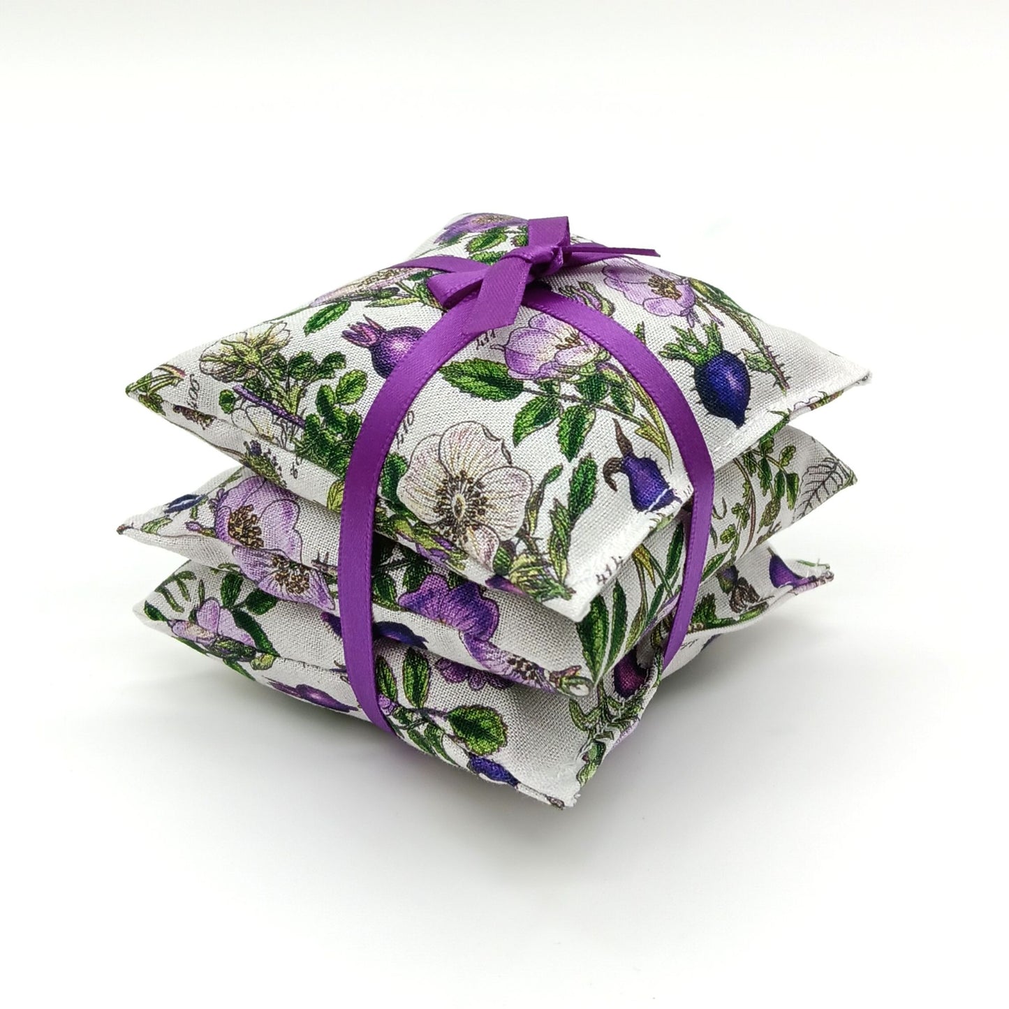 Botanical Print Lavender Sachets, Set of 3 Drawer Fresheners