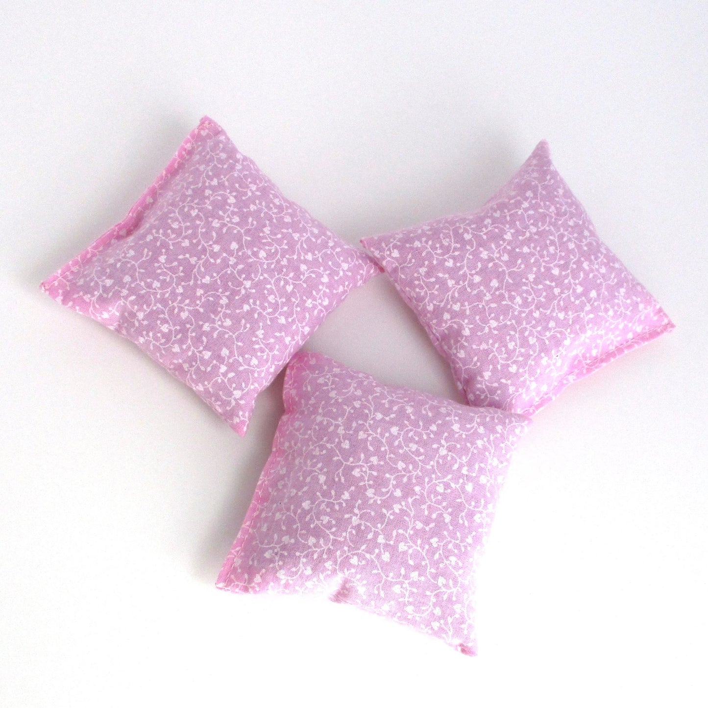 Pink Lavender Sachets Set of 3, Heart Vine Floral, French Lavender Gift, Handmade