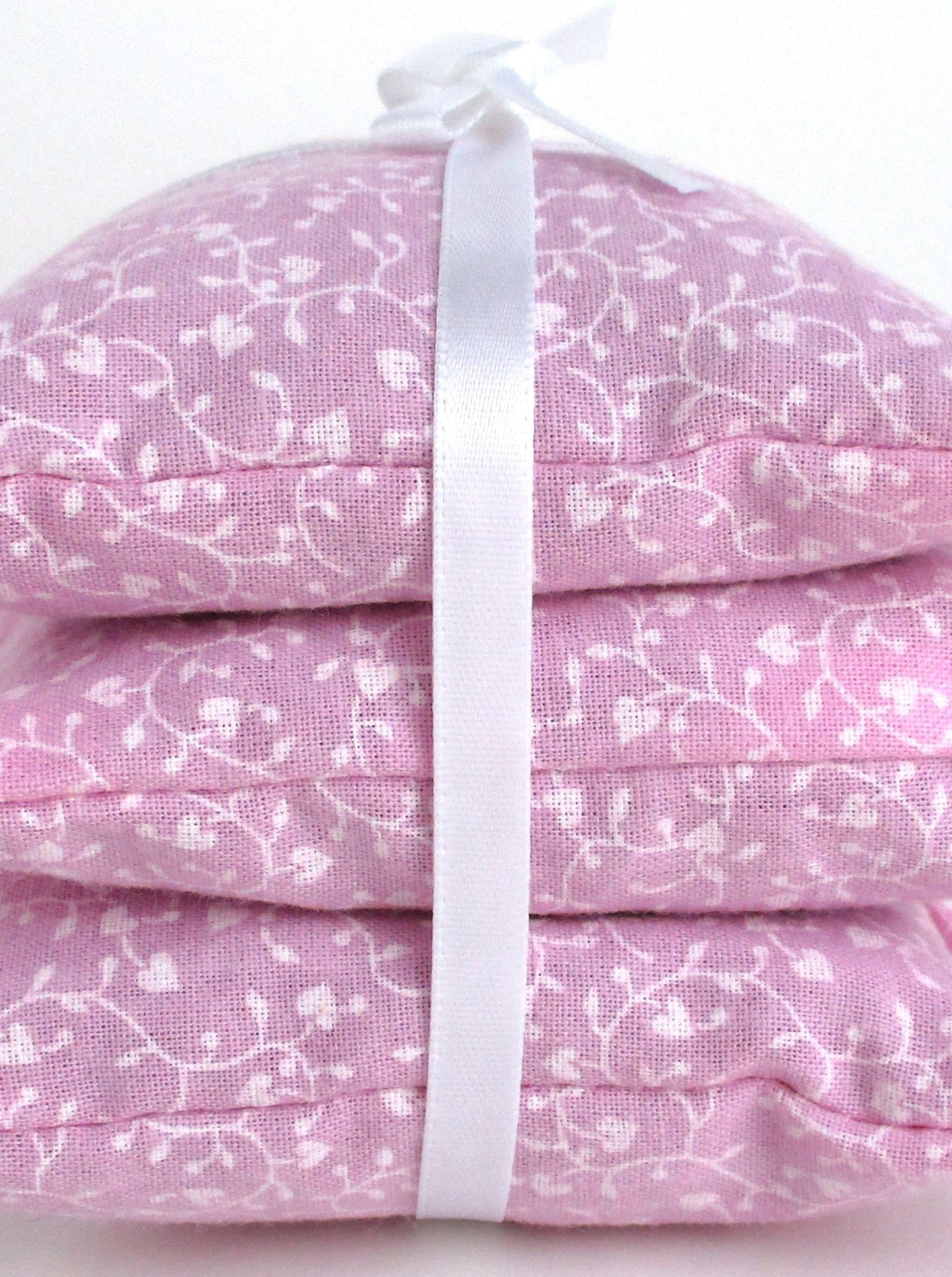 Pink Lavender Sachets Set of 3, Heart Vine Floral, French Lavender Gift, Handmade