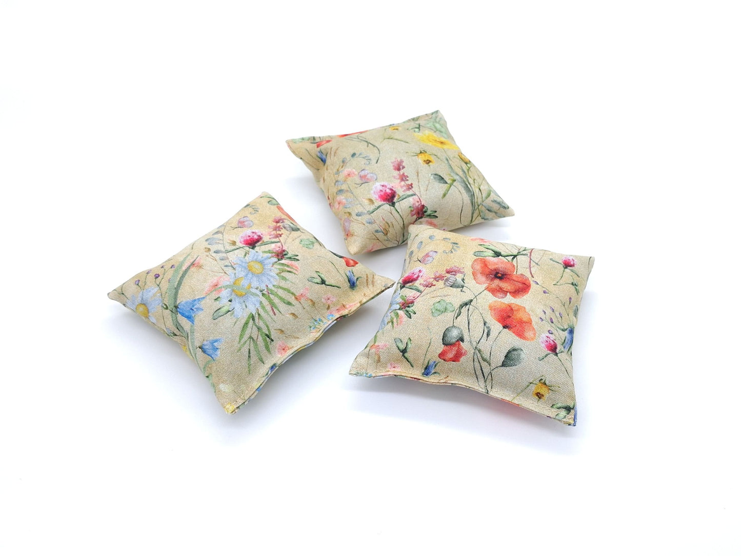 Wildflower Lavender Sachets Set of 3, Poppy Daisy Clover, French Lavender Gift, Handmade