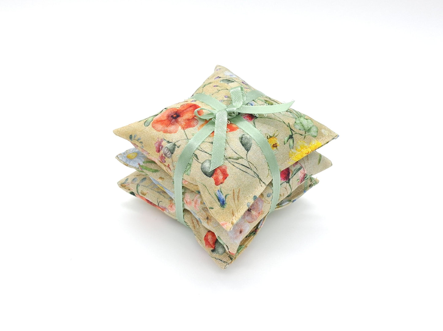 Wildflower Lavender Sachets Set of 3, Poppy Daisy Clover, French Lavender Gift, Handmade
