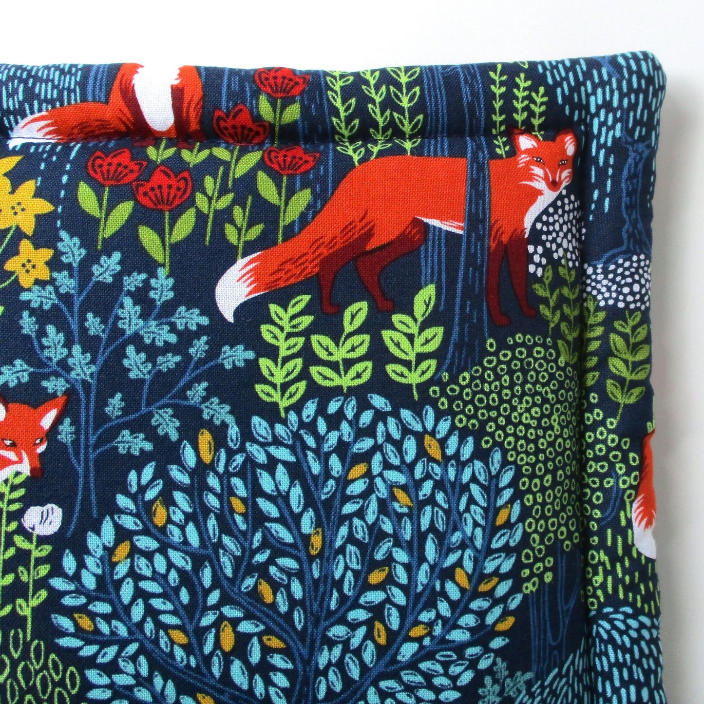 Small Catnip Filled Mat with Foxes, Cat Basket Pillow