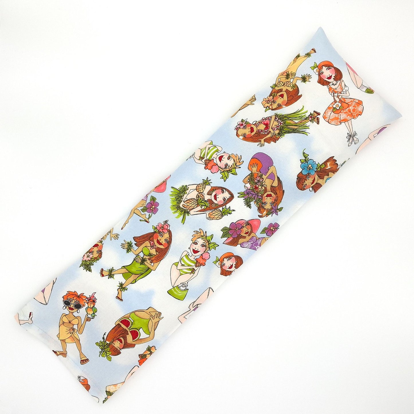 Tropical Beach Microwavable Heat Pack & Cold Pack , Removable Washable Cover, Rice Filled, Moist Heat Therapy, 18.5 x 5.75