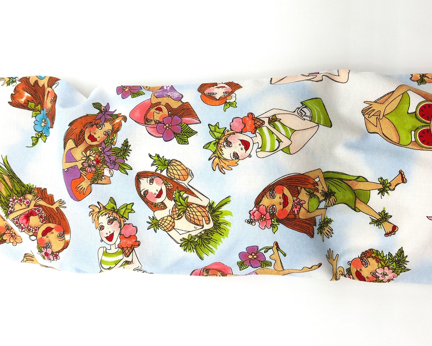 Tropical Beach Microwavable Heat Pack & Cold Pack , Removable Washable Cover, Rice Filled, Moist Heat Therapy, 18.5 x 5.75