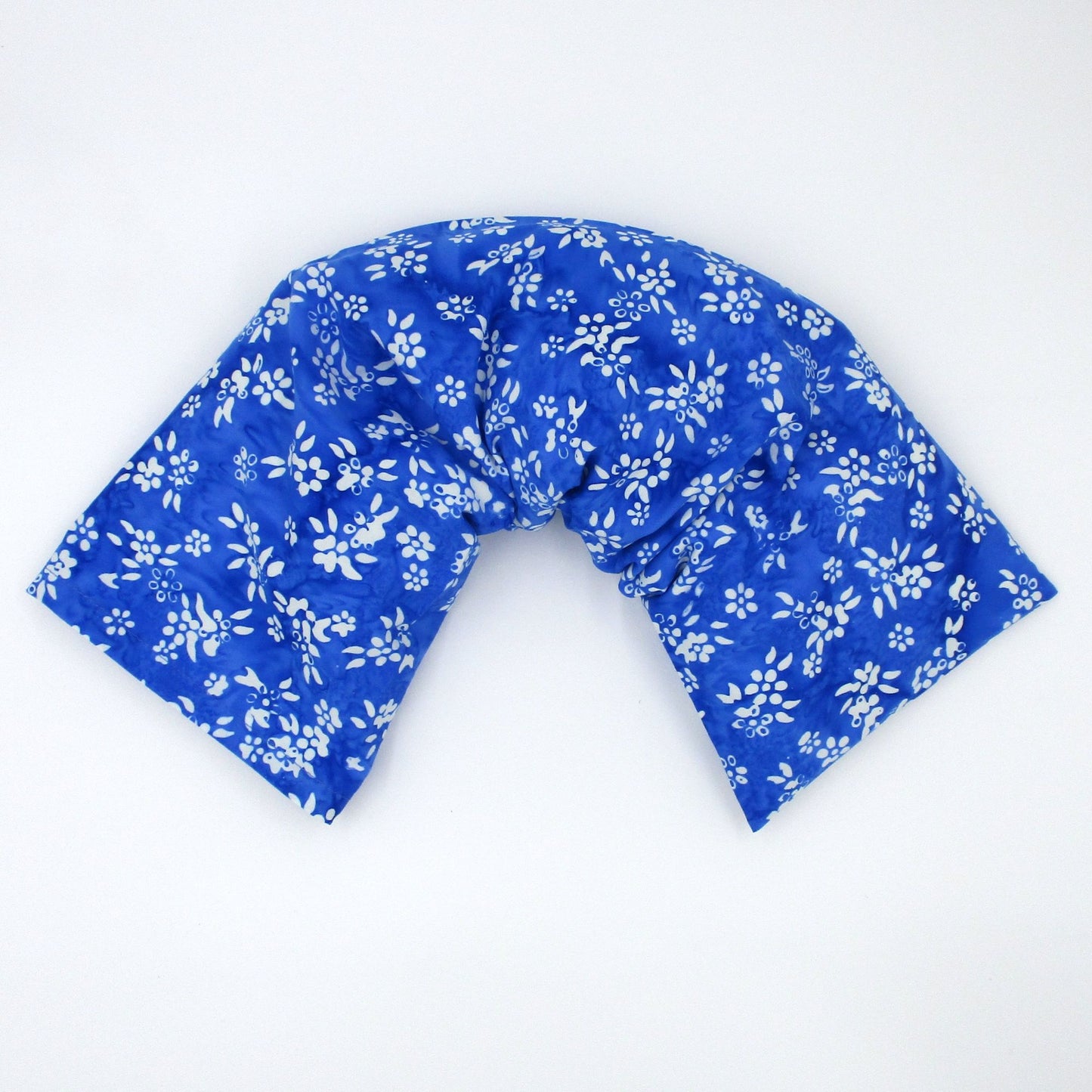 Microwavable Heat Pack, Washable Blue Batik Cover, Rice Therapy Wrap, Hot & Cold, Handmade