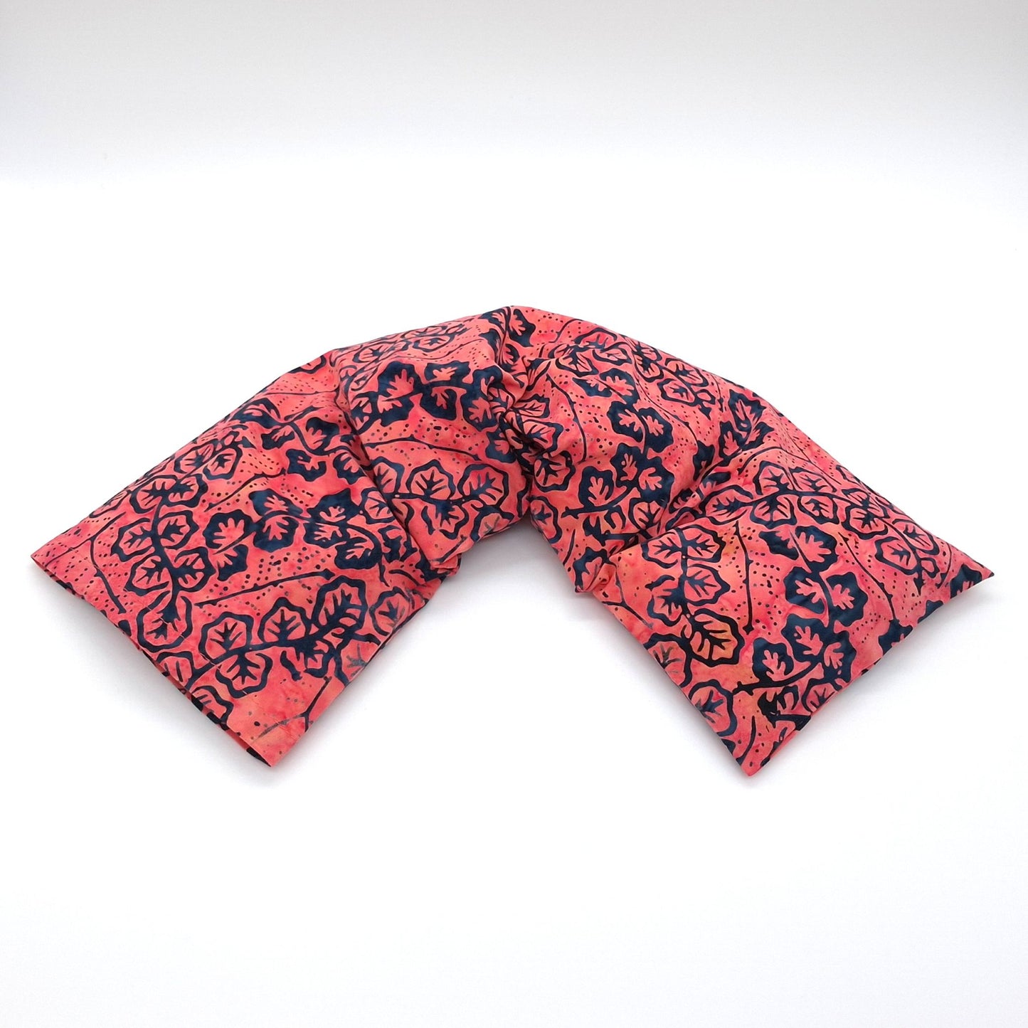 Large Microwavable Neck & Shoulder Wrap, Batik Cotton Rice Pack, Removable Washable Cover, Hot & Cold Therapy, Handmade Self-Care Gift