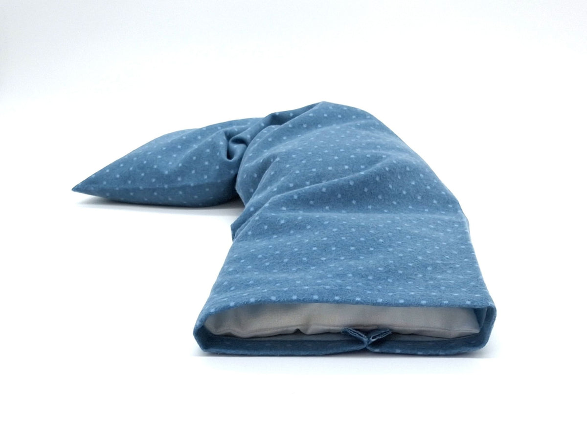 Large Microwavable Neck & Shoulder Wrap, Denim Blue Flannel, Removable Washable Cover, Hot & Cold Therapy
