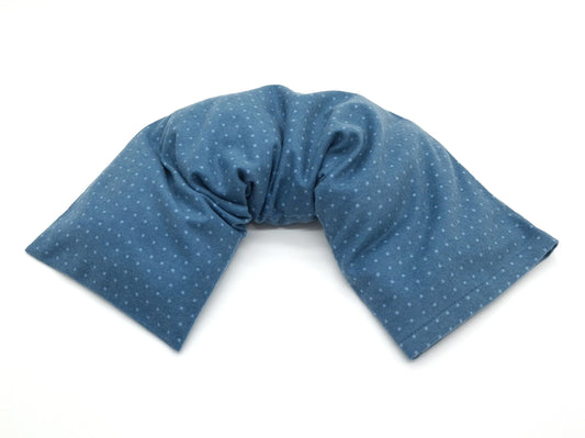 Large Microwavable Neck & Shoulder Wrap, Denim Blue Flannel, Removable Washable Cover, Hot & Cold Therapy