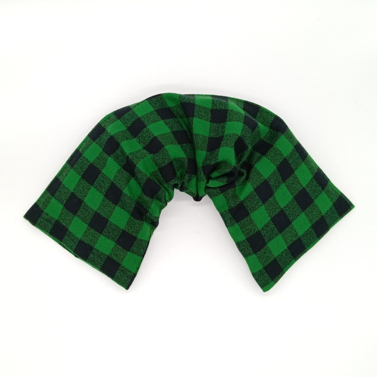 Microwavable Heat Pack, Green and Black Plaid Flannel Cold Pack