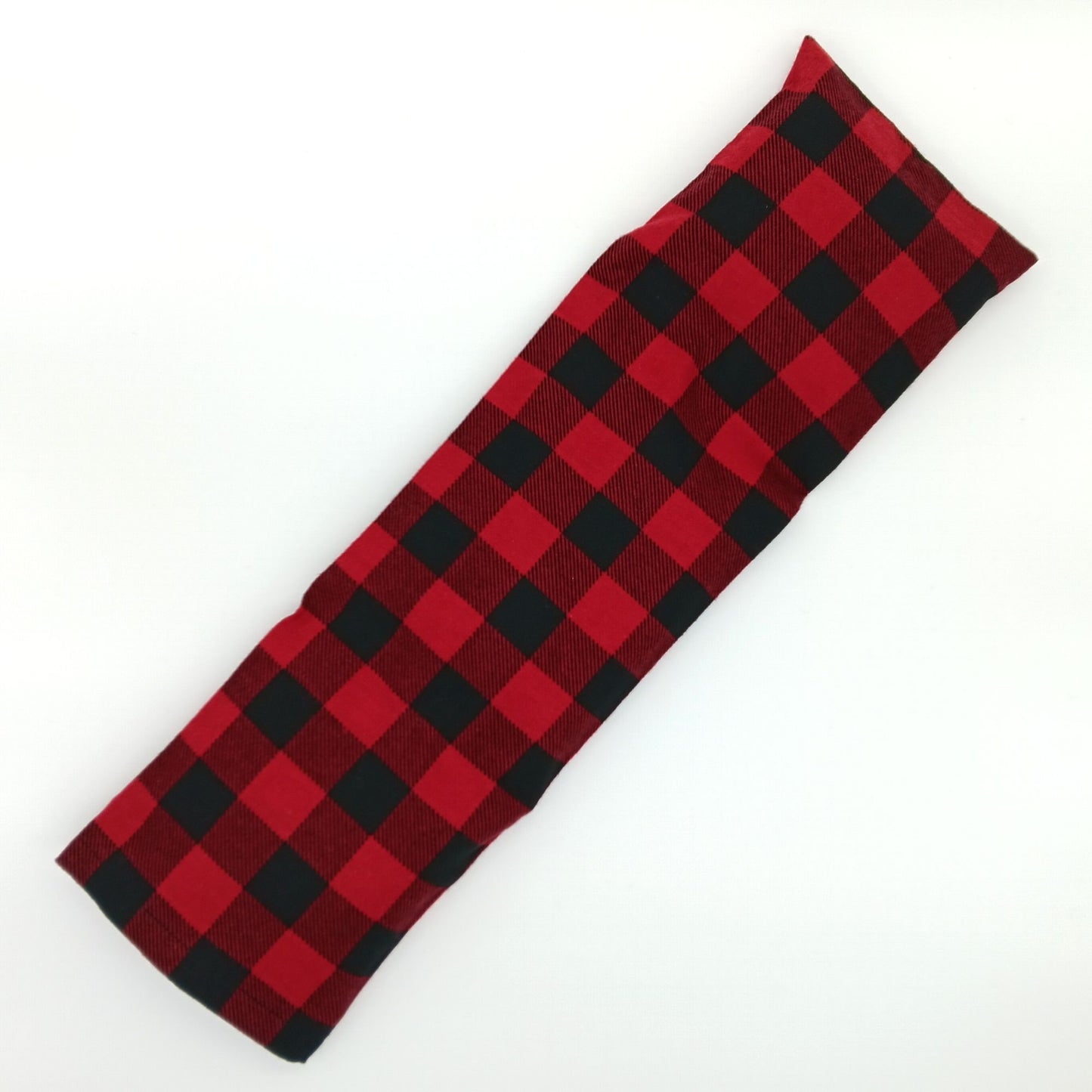 Large Microwavable Heat Pack, Red Black Plaid Flannel, Neck & Back Rice Therapy, Handmade