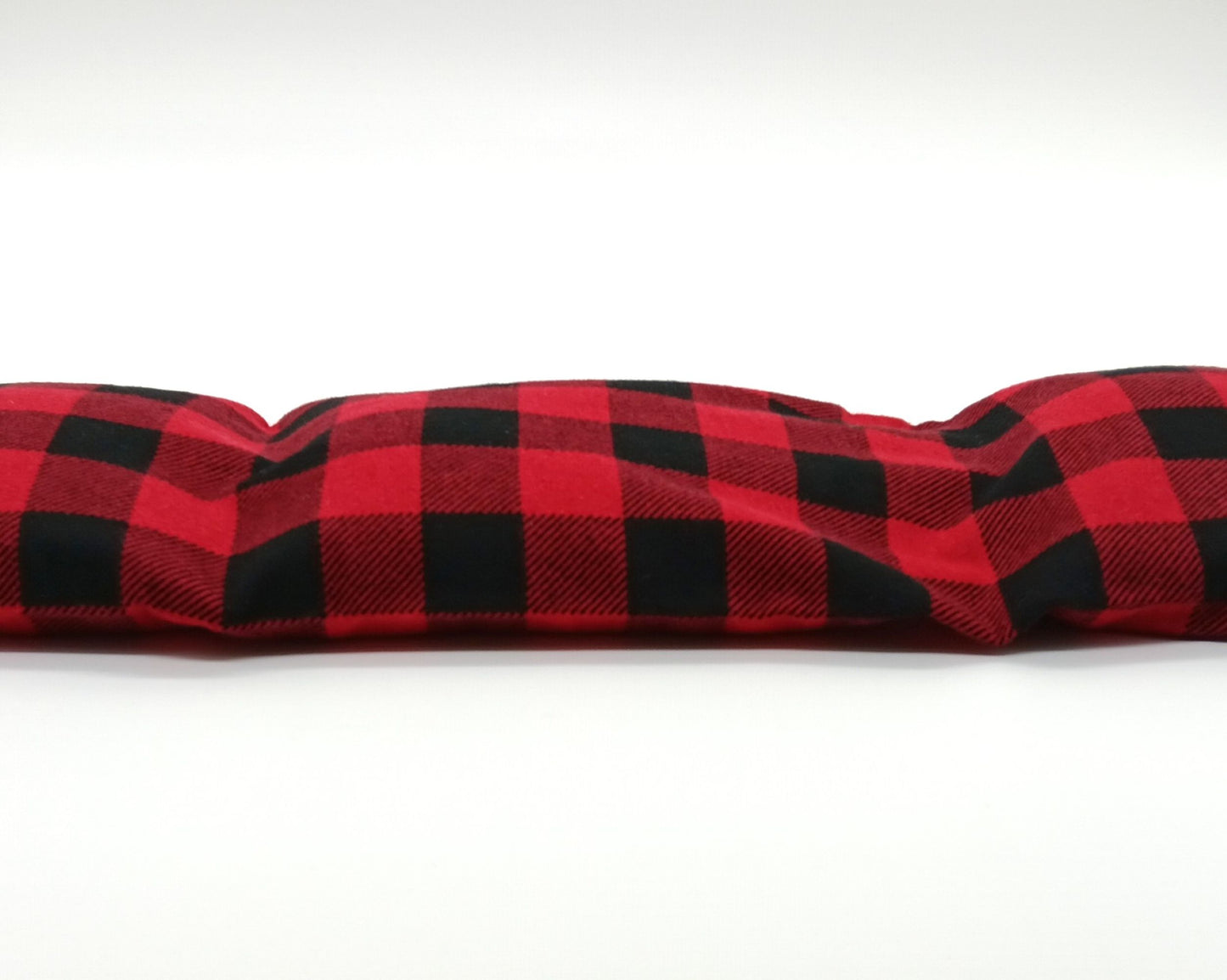 Large Microwavable Heat Pack, Red Black Plaid Flannel, Neck & Back Rice Therapy, Handmade