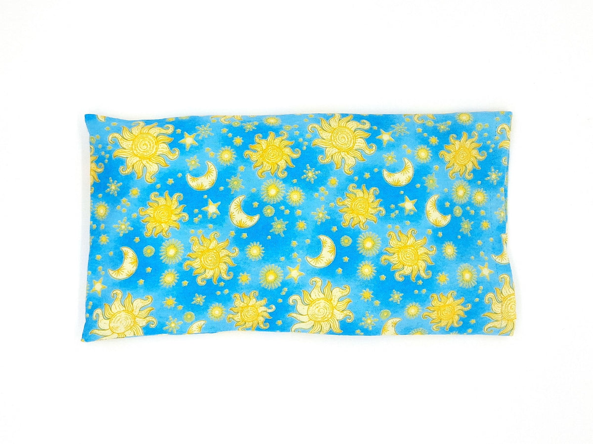 Microwavable Rice Heat Pack, Washable Celestial Flannel Cover, Hot & Cold Therapy, Handmade Self-Care Gift