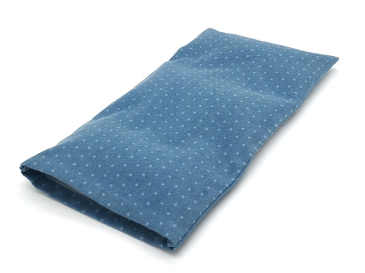 Microwavable Rice Heat Pack, Denim Blue Flannel, Removable Washable Cover, Hot & Cold Therapy, 12X7