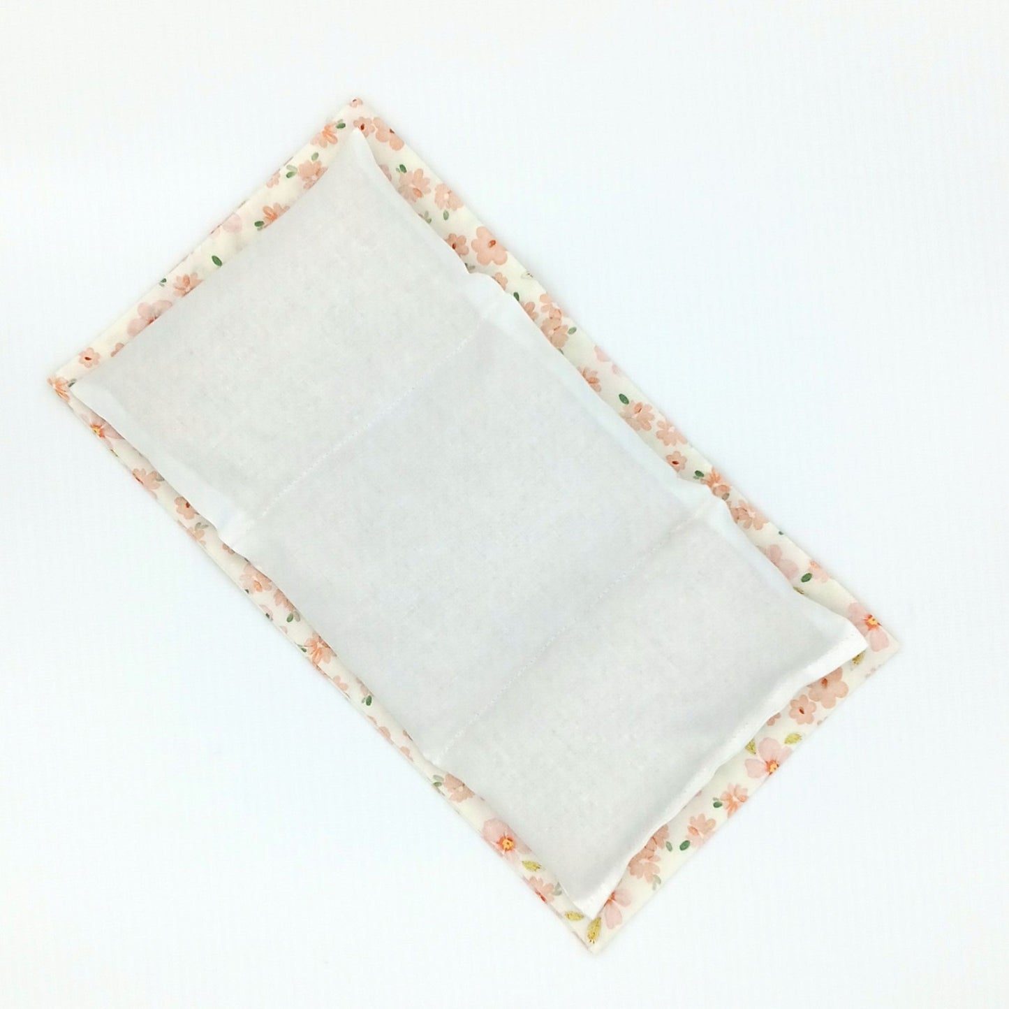 Heat Pack for Hands Knees Shoulders, Washable Peach Floral Cover, 12 by 7 inch Cold Pack
