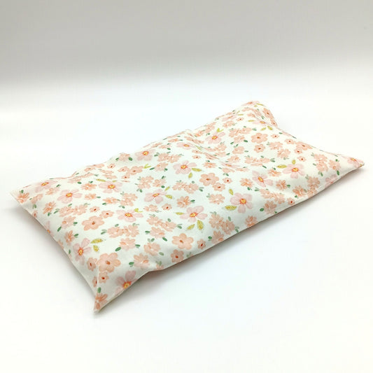 Heat Pack for Hands Knees Shoulders, Washable Peach Floral Cover, 12 by 7 inch Cold Pack