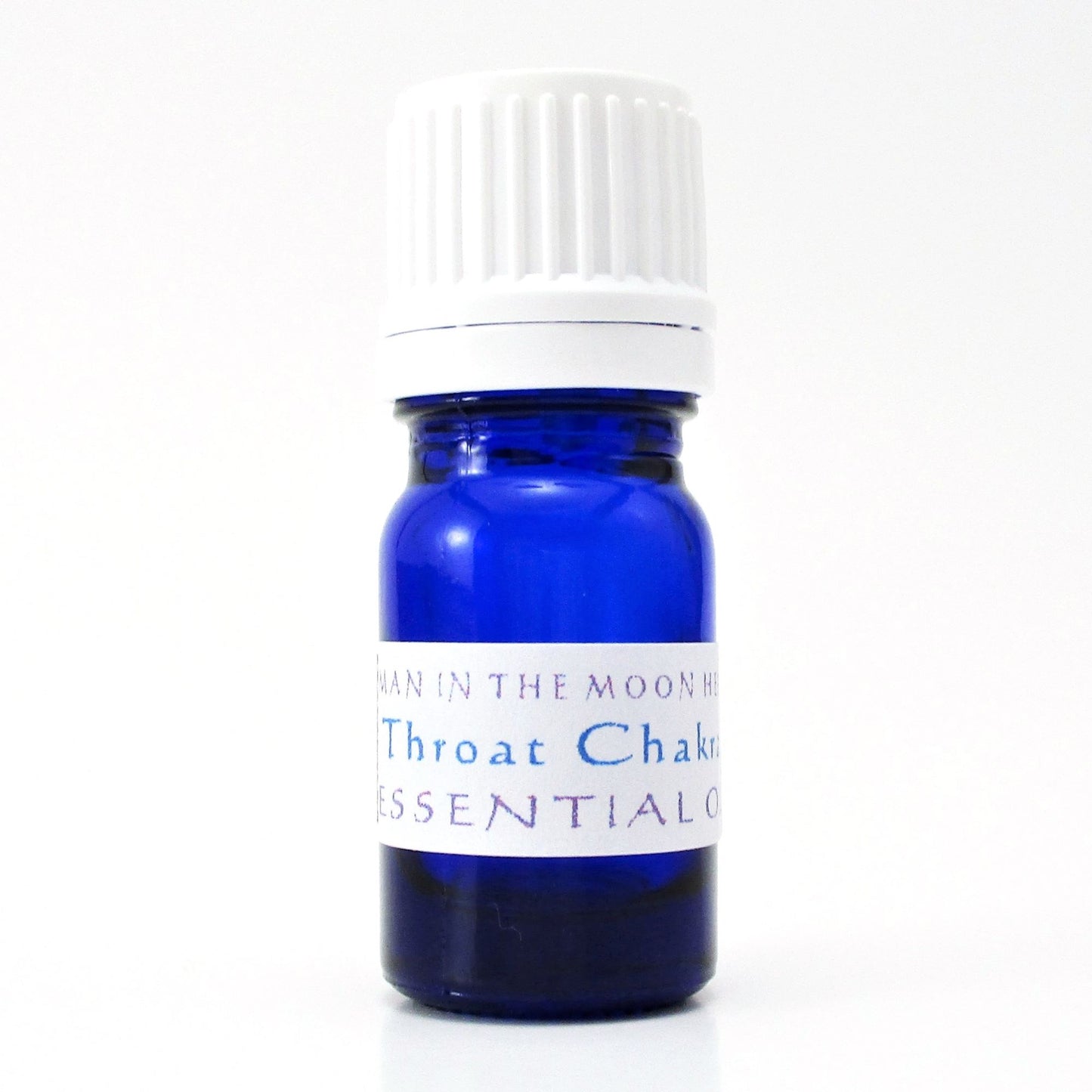 Throat Chakra Essential Oil Blend, Vishuddha, Frankincense Blue Chamomile &amp; Spearmint, 100% Pure, 5mL, Man in the Moon Herbs