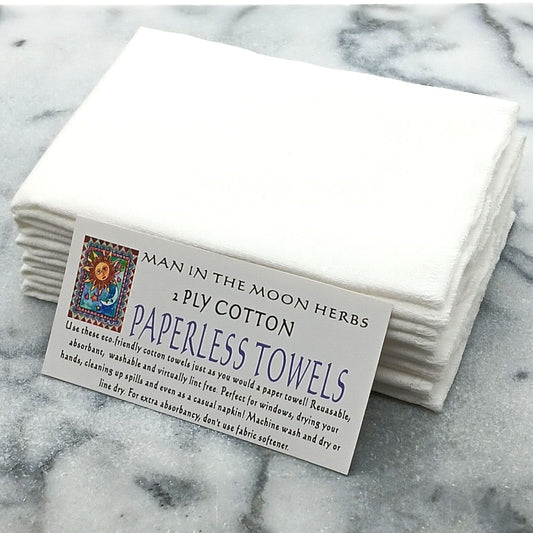 2-Ply Reusable Paperless Towels, Extra Thick Birds Eye Cotton
